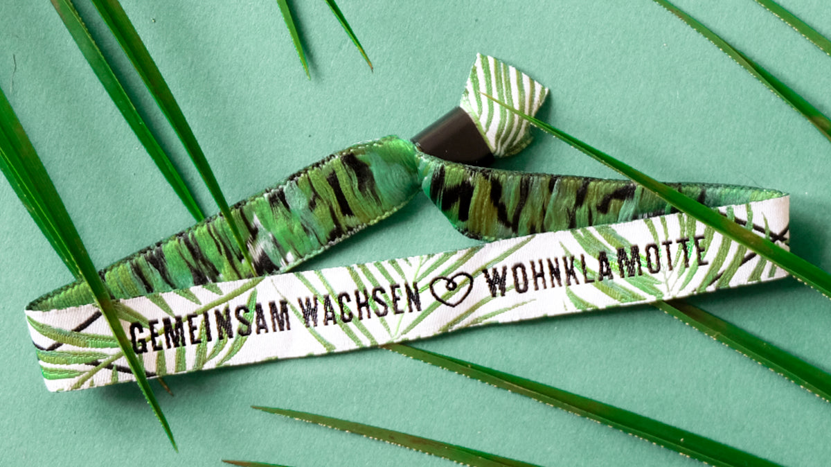 WOHNKLAMOTTE - Einlassbändchen aus recycelten Materialien
