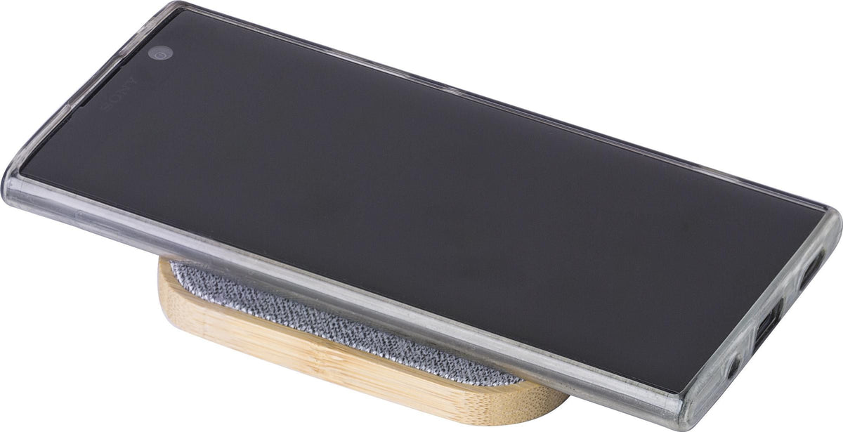 Kabelloses Ladegerät Moses, Bambus, PET, 15W