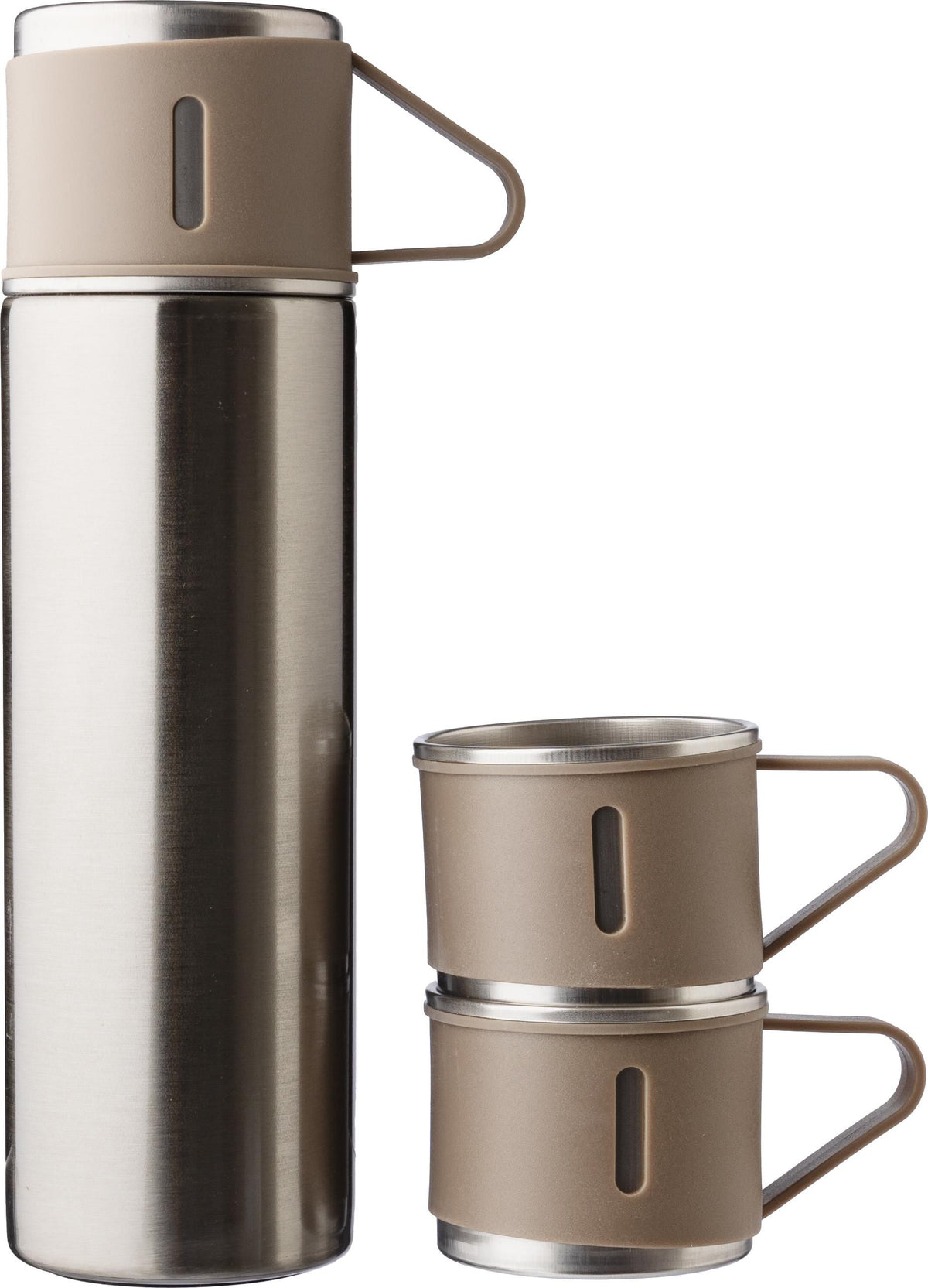 Thermosflaschen Set, Edelstahl, 420 ml + 2 Becher