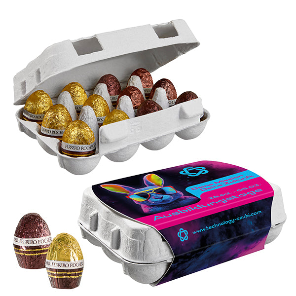 Großer Ostereier Karton mit Ferrero Rocher Eiern und bedrucktem Schuber