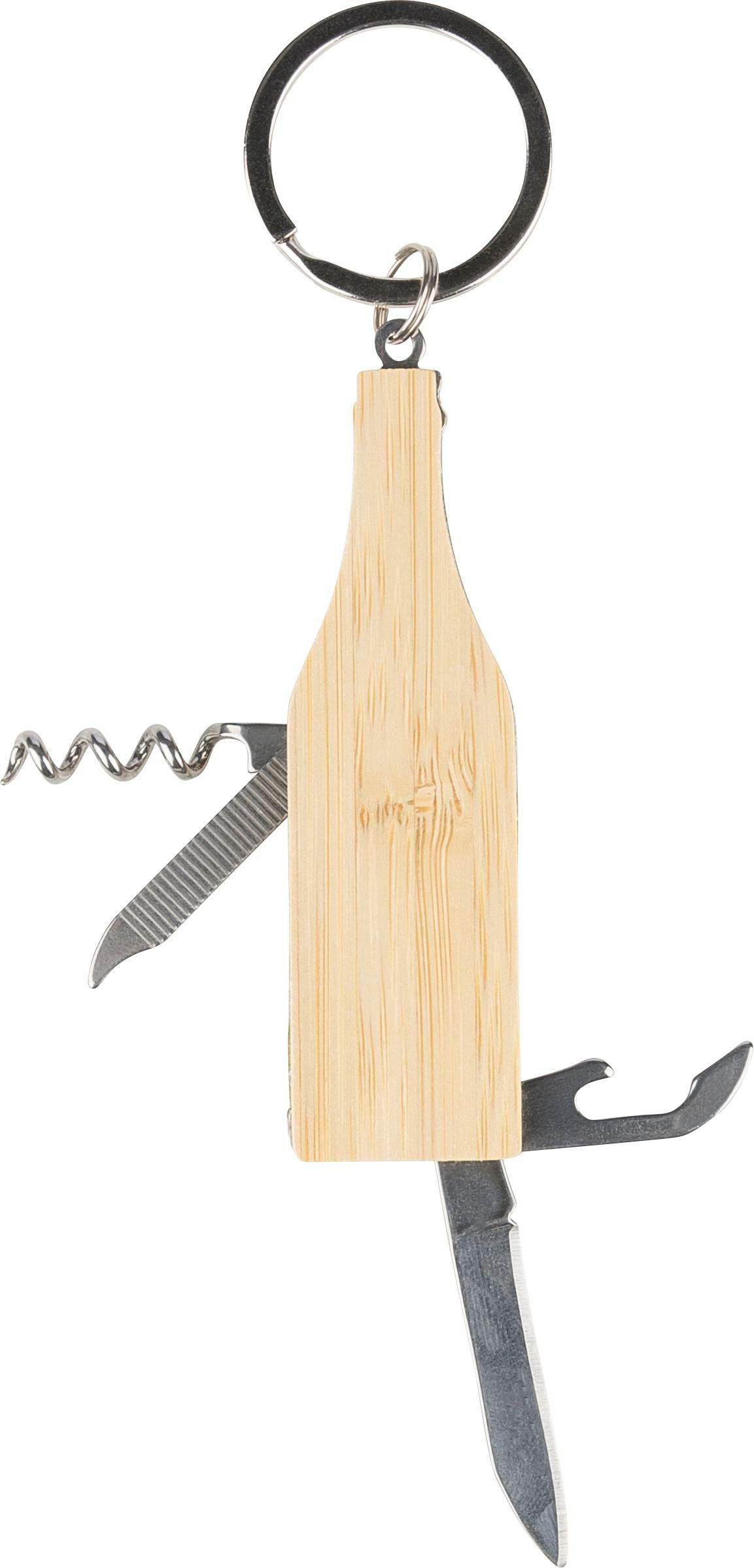 Schlüsselanhänger mit Multitool Inaya, Bambus