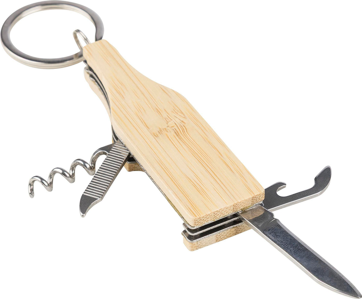 Schlüsselanhänger mit Multitool Inaya, Bambus