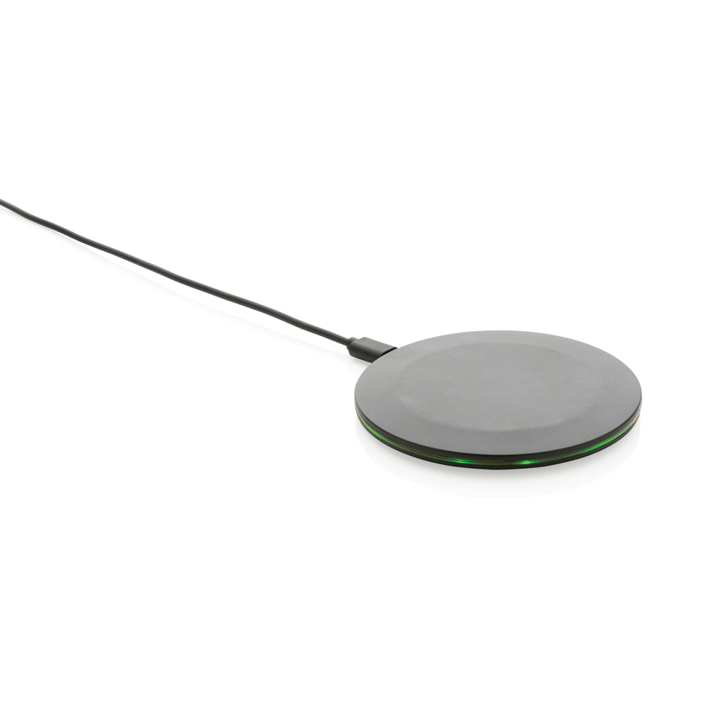 15W-Wireless-Fast-Charger aus recyceltem RCS-Kunststoff – schwarz