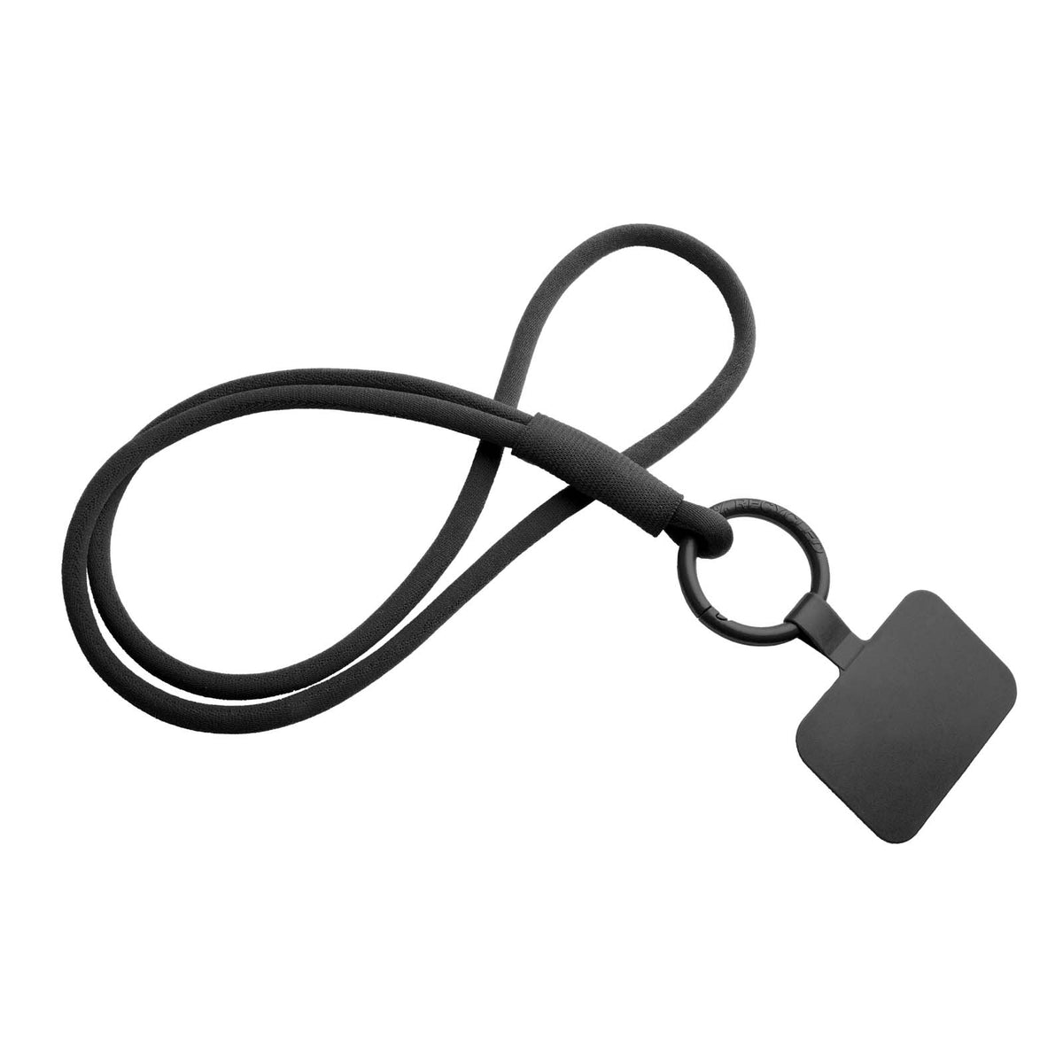 Tubyard Lanyard mit Telefonhalterung und elastischem Band – Schwarz