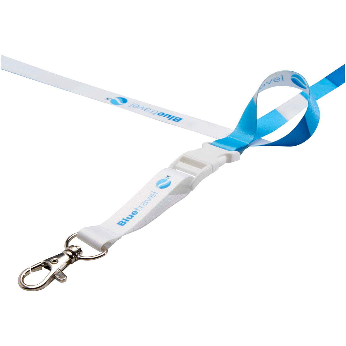 Bucks Sublimation Lanyard mit Schnappverschluss – Weiss