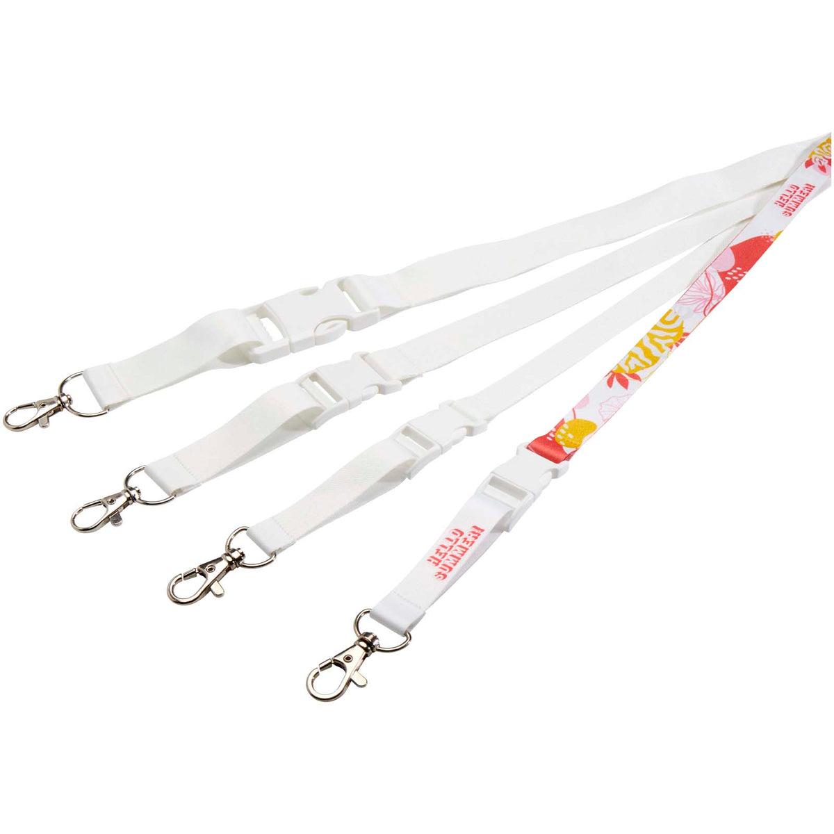 Balta Sublimation Lanyard mit Schnapp- und Sicherheitsverschluss – Weiss