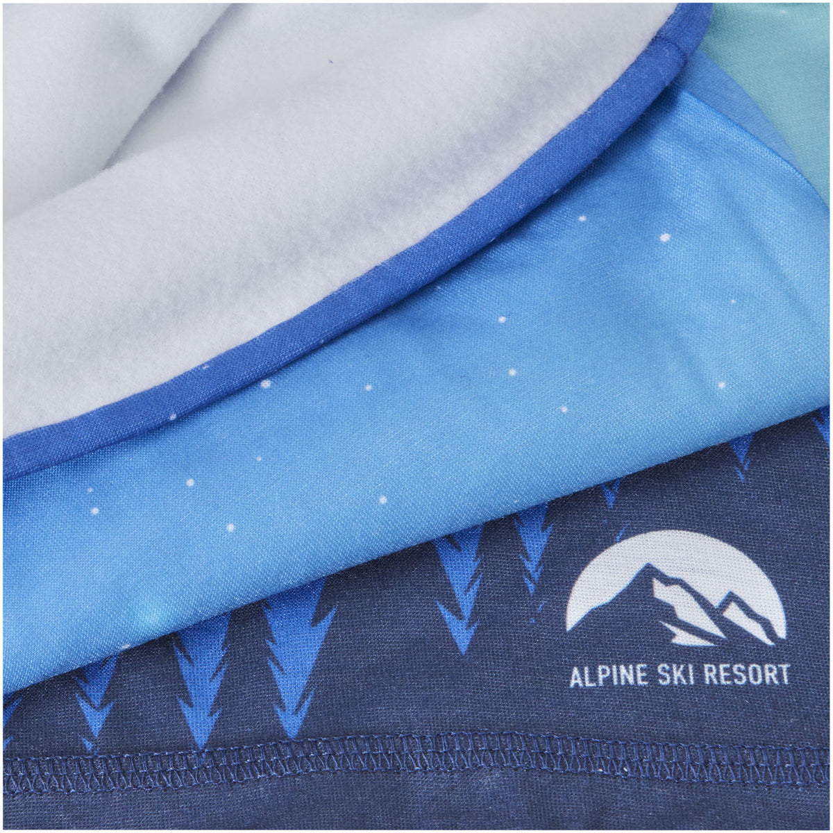 Lara Sublimation Multi Schal mit Fleece Schicht und Säumen – Weiss