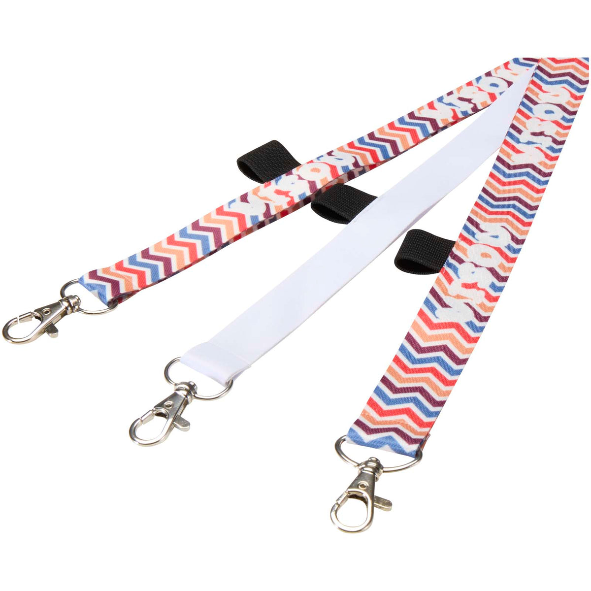 Neve Sublimation Lanyard für mit Loop – Schwarz / Weiss