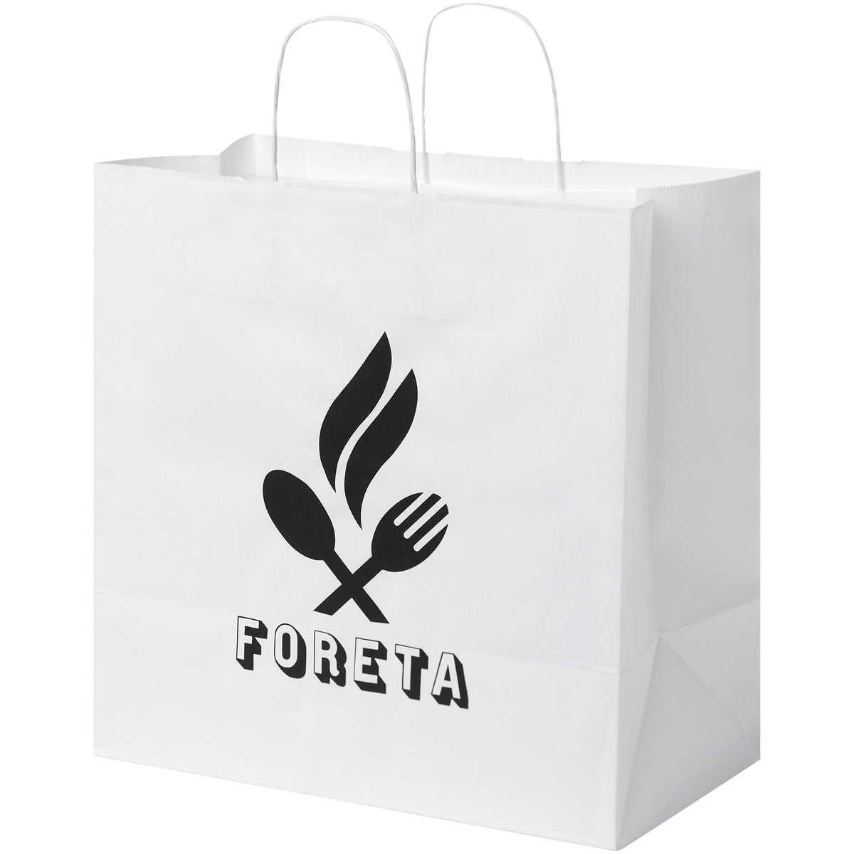 Kraftpapiertasche 80 90 g/m² mit gedrehten Griffen, 34 × 20 × 35 cm – Weiss