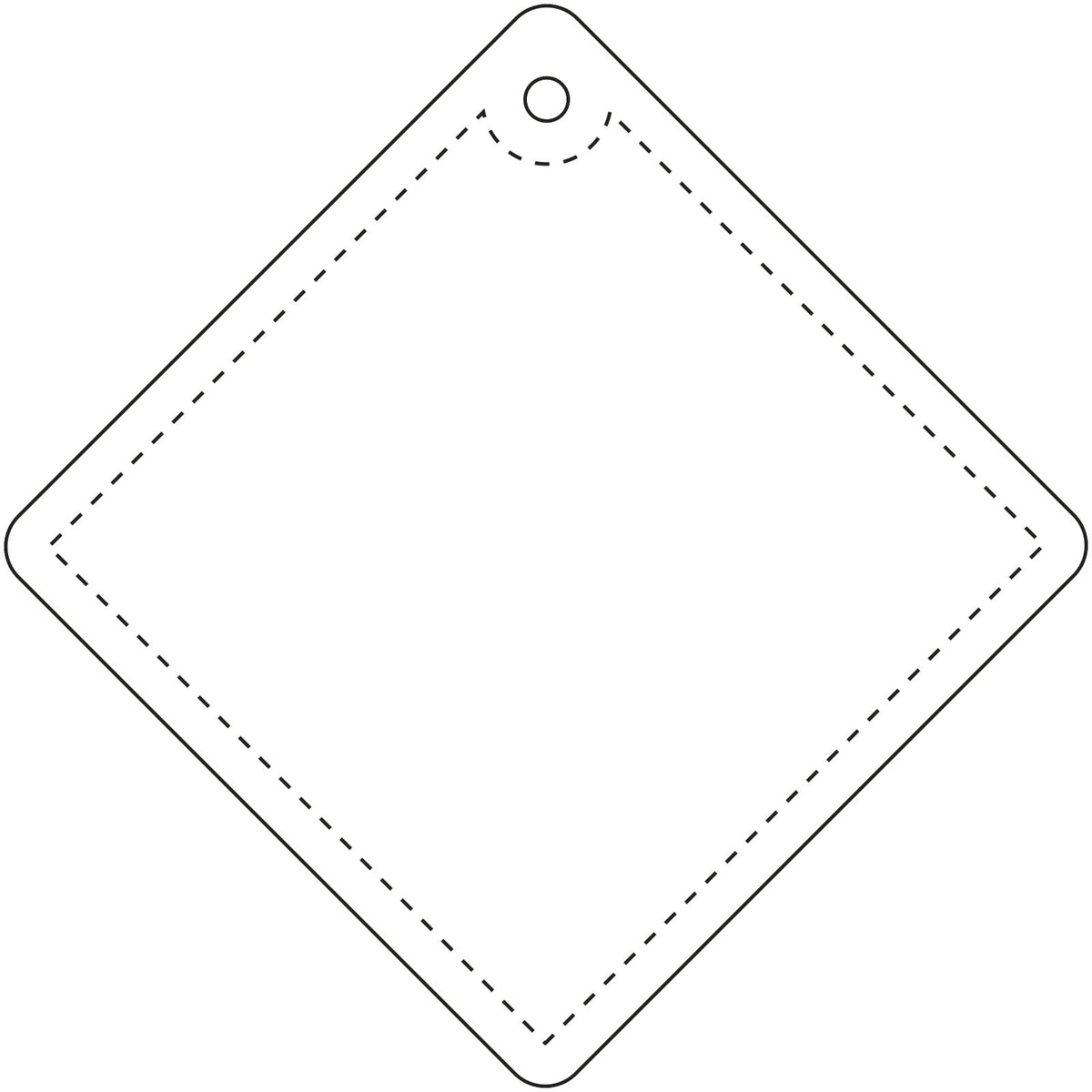 RFX™ H 09 Reflektierender PVC Anhänger Diamant, klein – Weiss