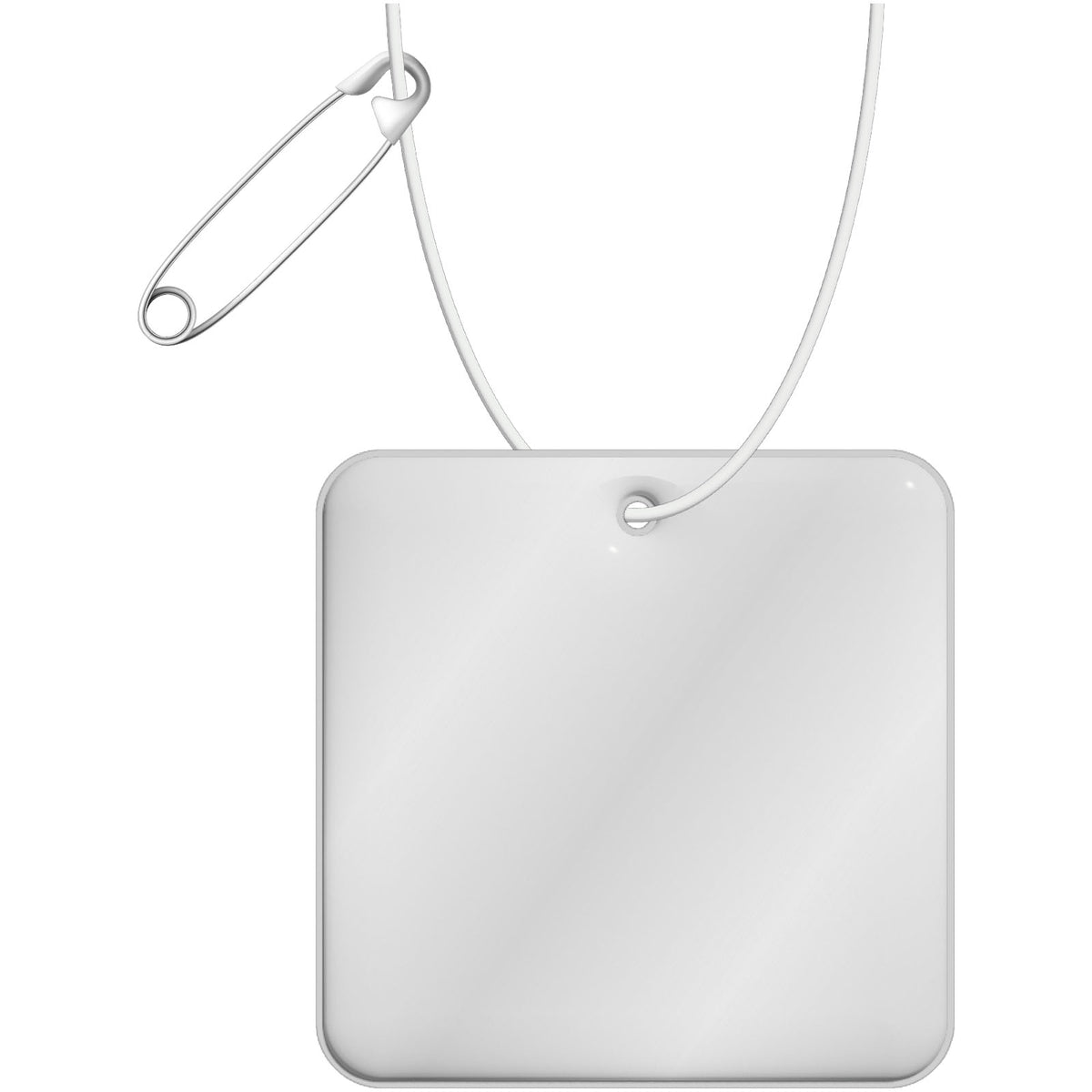 RFX™ H 20 quadratischer reflektierender PVC Anhänger – Weiss