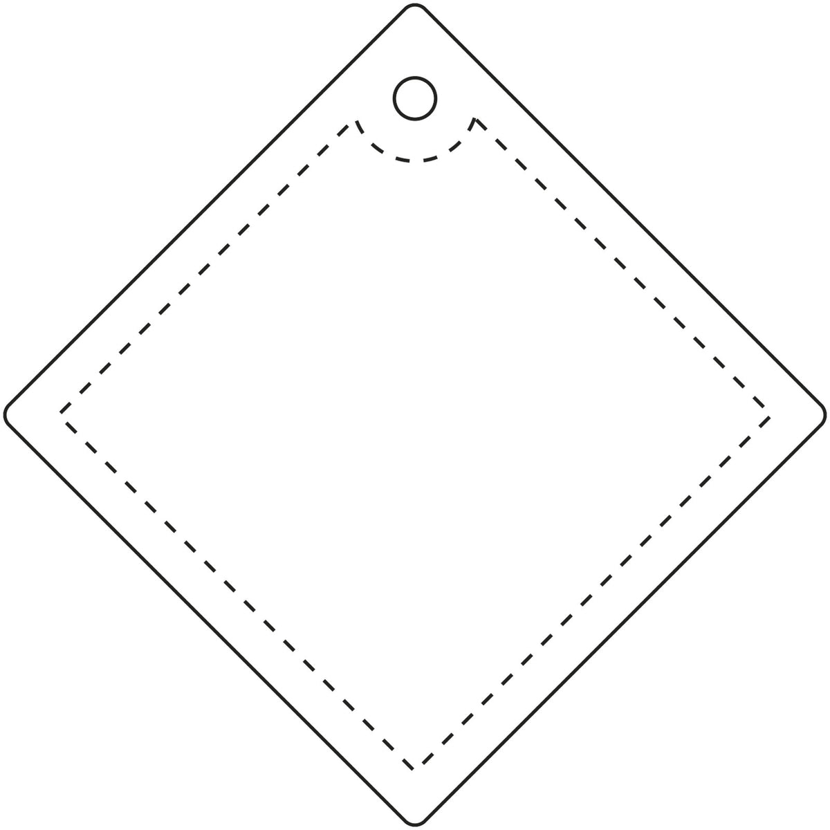 RFX™ H 20 Diamant reflektierender PVC Anhänger groß – Weiss