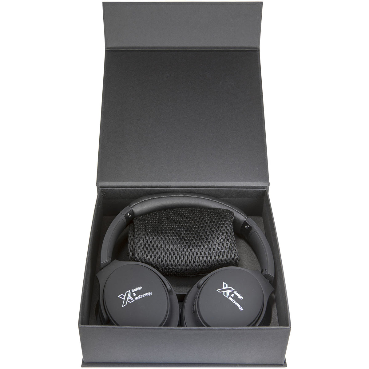 SCX.design E20 Bluetooth 5.0 Kopfhörer mit Leuchtlogo – Schwarz / Weiss