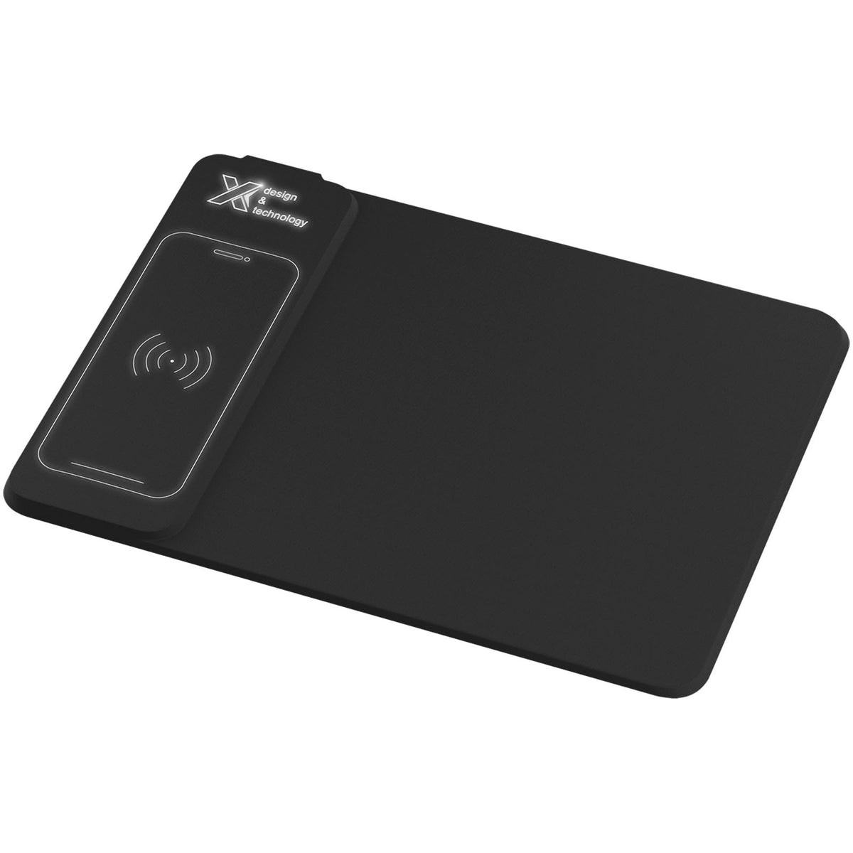 SCX.design O25 10 W Induktions Mauspad mit Leuchtlogo – Schwarz / Weiss