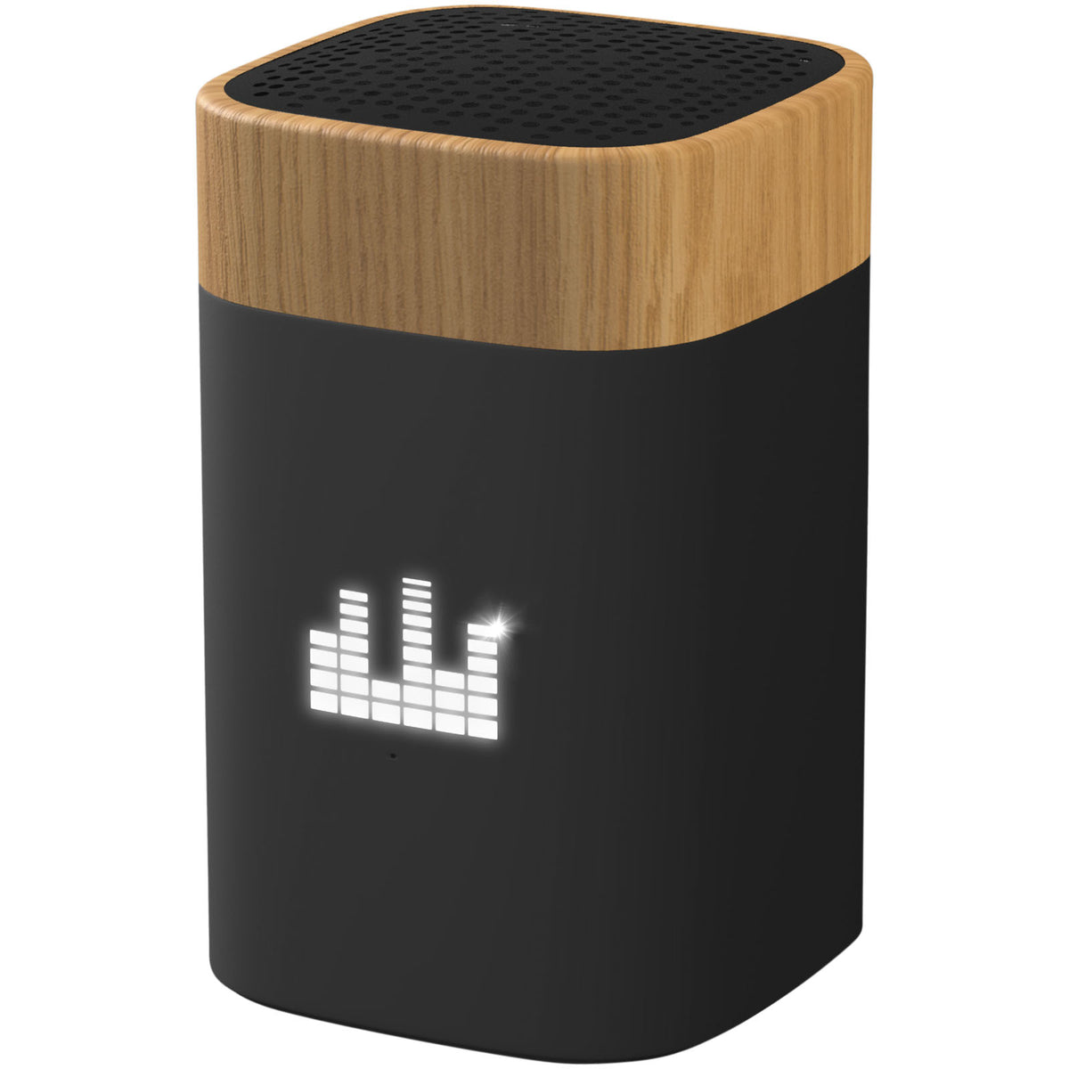 SCX.design S31 Lautsprecher Clever aus Holz mit Leuchtlogo – Schwarz / Natur
