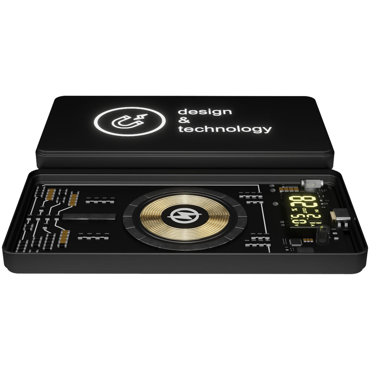 SCX.design P19 5000 mAh 5W magnetische kabellose Powerbank – Schwarz