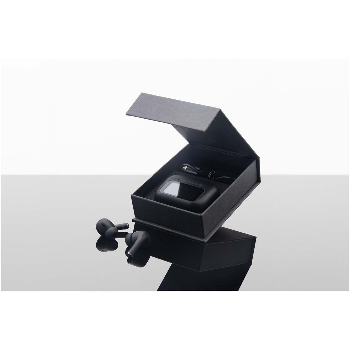 SCX.design E26 ANC Ohrhörer mit interaktivem Touchscreen Ladegehäuse – Schwarz
