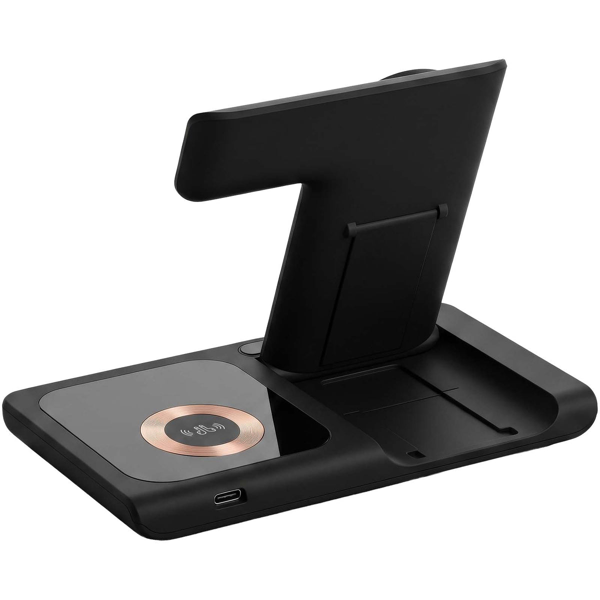 SCX.design W38 MagStand 4 in 1-Ladestation für kabelloses Laden – Schwarz