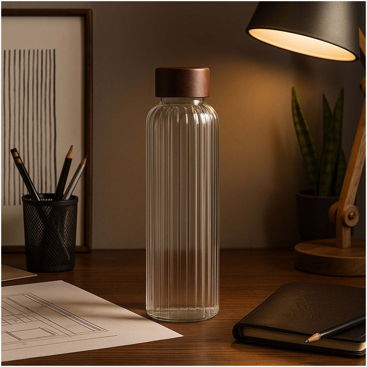 Purflow 500 ml Flasche aus Borosilikatglas – Transparent