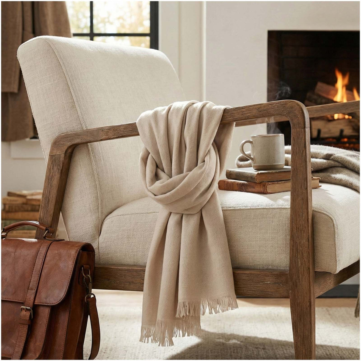 Alix Schal aus Baumwolle – Beige