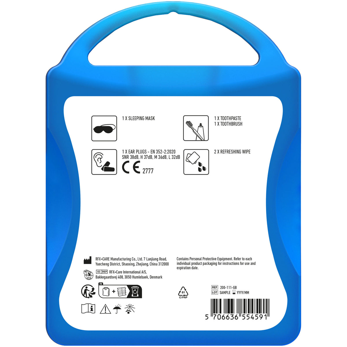 MyKit Flugzeug Reiseset – Transparent blau