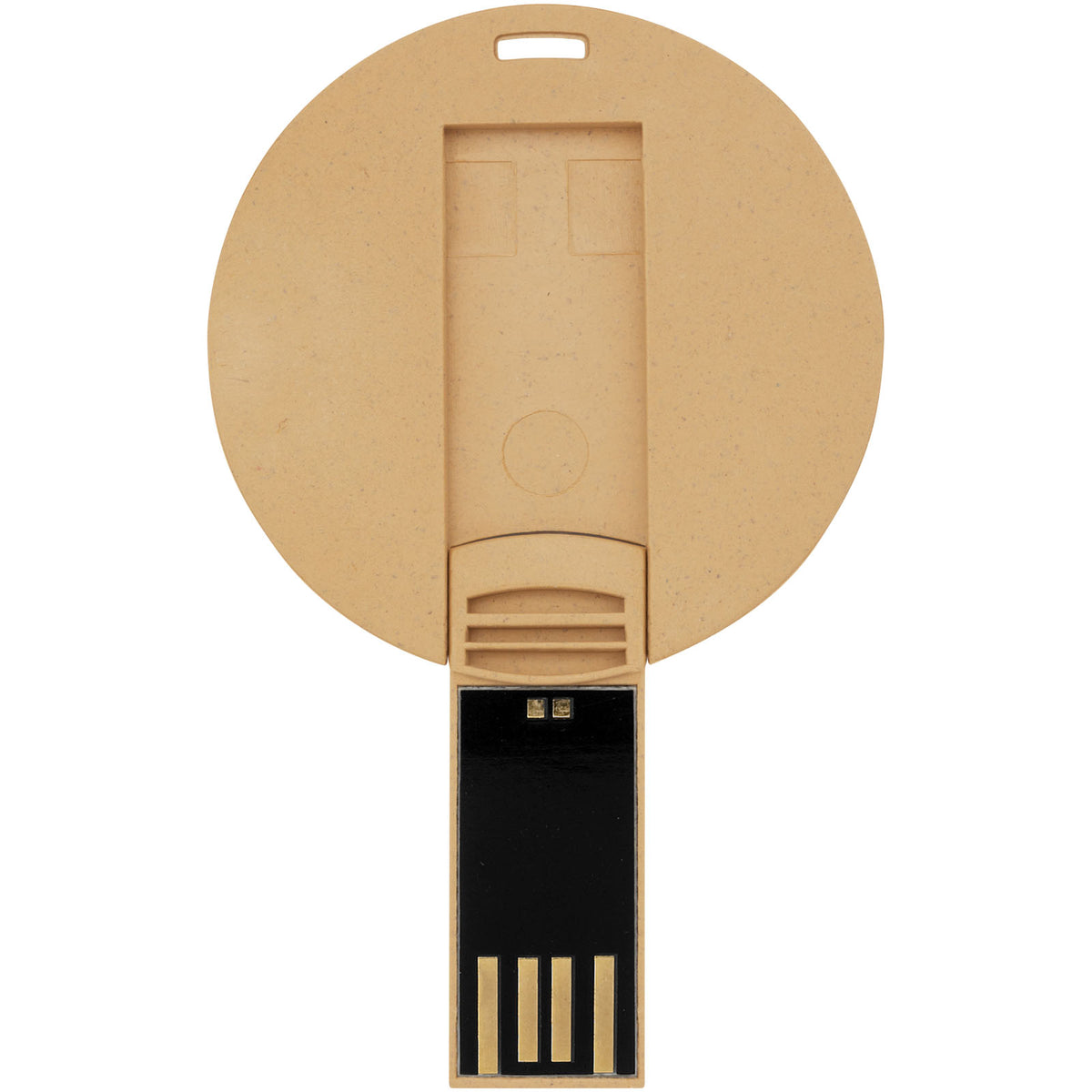 Runder ausklappbarer USB Stick – Kraftpapier