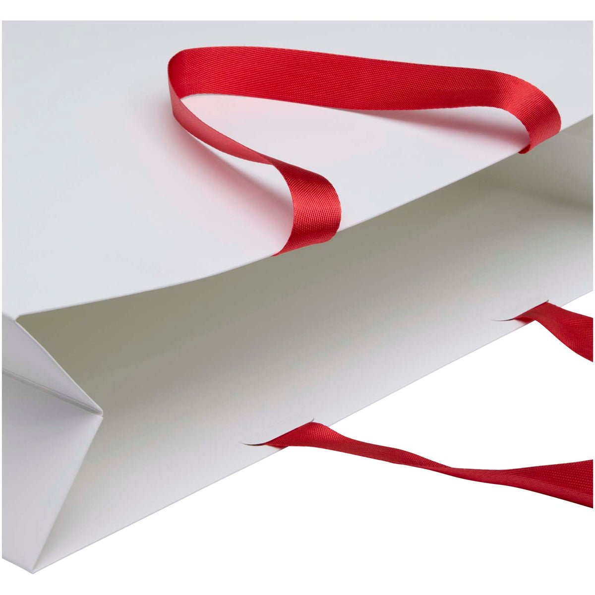 Smartfold Papiertüte, 210 g/m², mit Bandgriffen und Glanzlaminierung, 42 x 12 x 35 cm – Rot