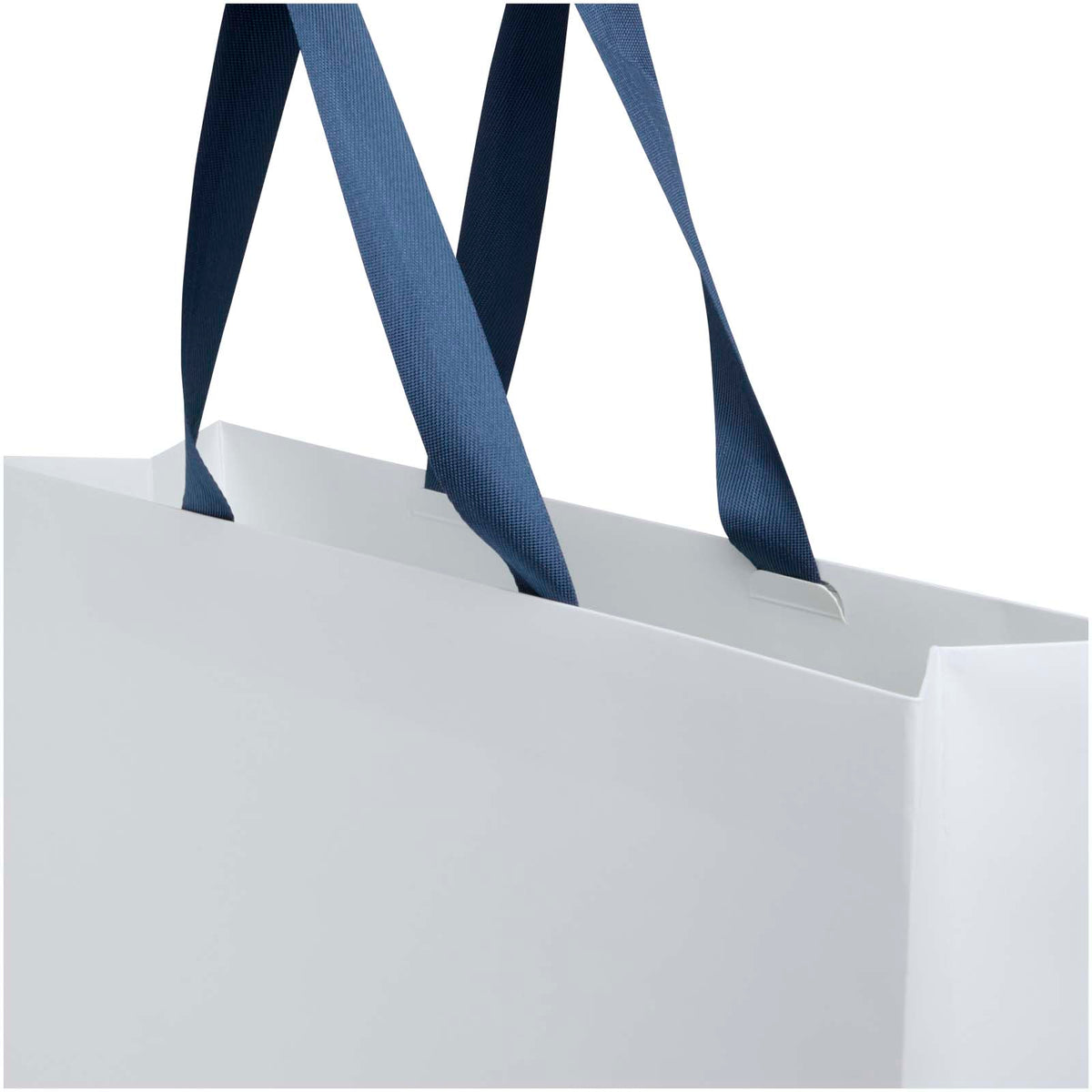 Smartfold Papiertüte, 210 g/m², mit Bandgriffen und Glanzlaminierung, 42 x 12 x 35 cm – Blau