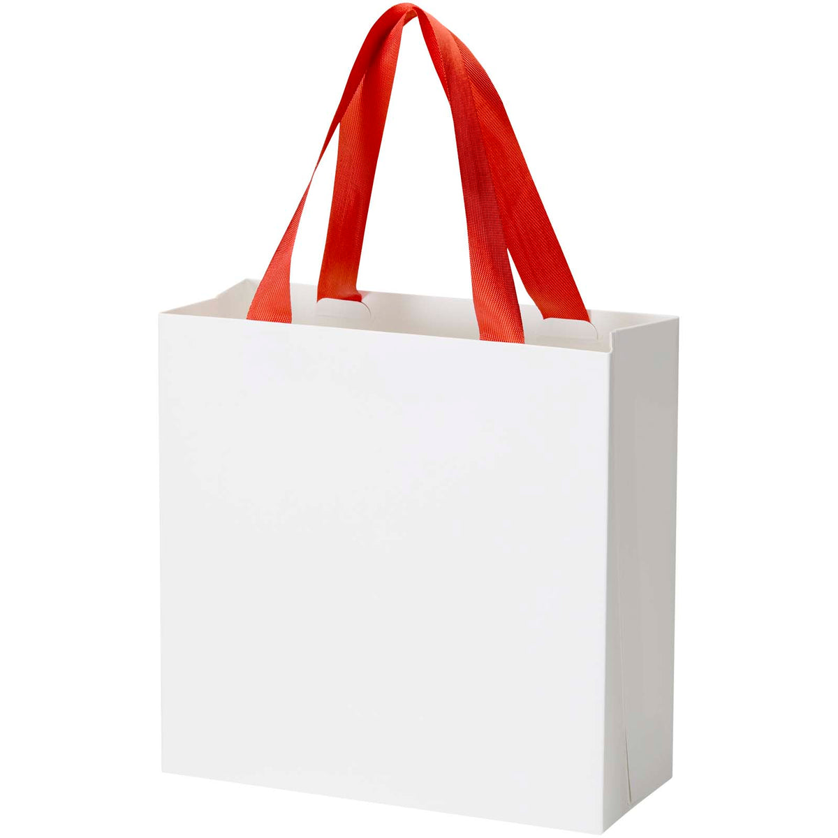 Smartfold Papiertüte, 210 g/m², mit Bandgriffen und matter Laminierung, 24 x 10 x 24 cm – Rot