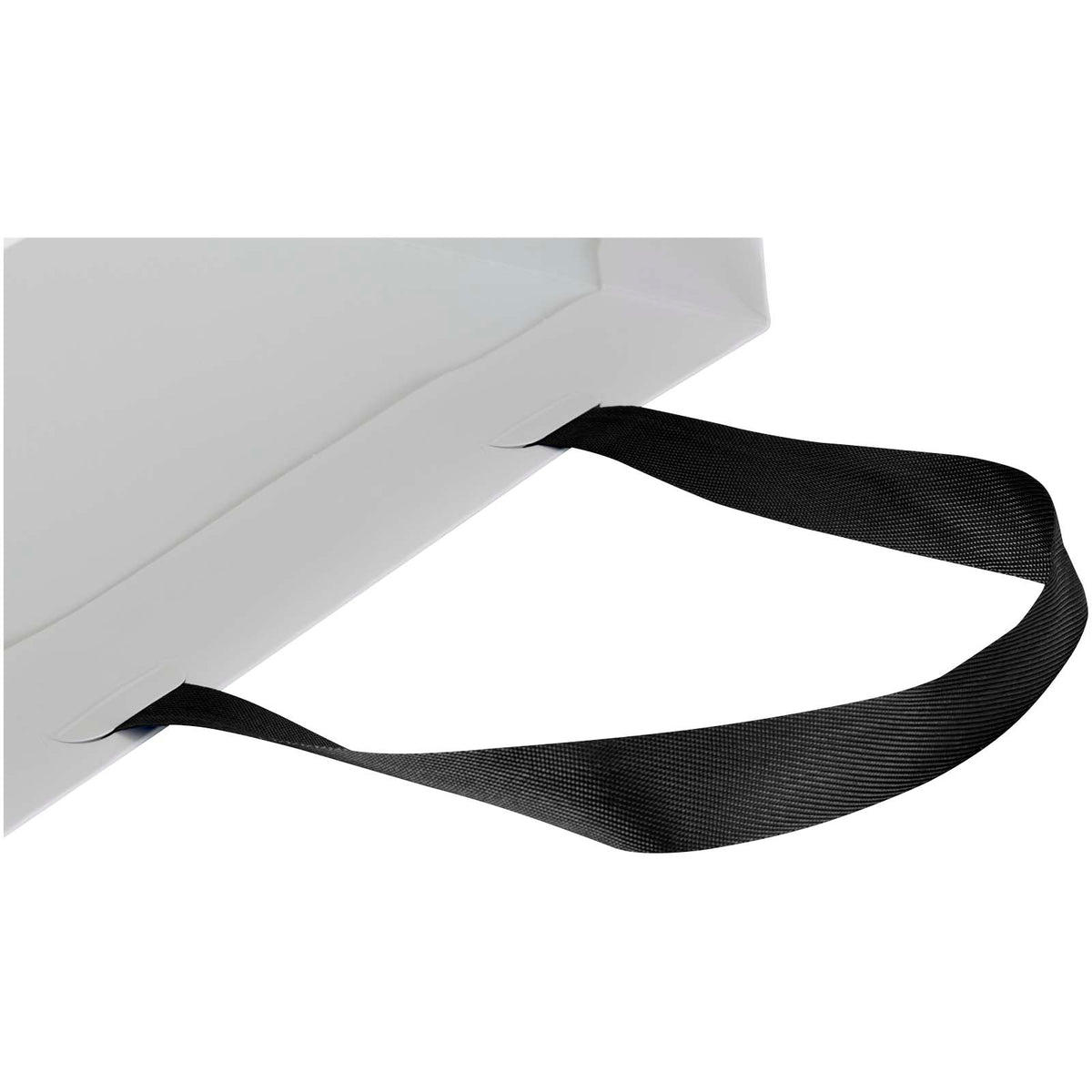 Smartfold Papiertüte, 210 g/m², mit Bandgriffen und matter Laminierung, 24 x 10 x 24 cm – Schwarz
