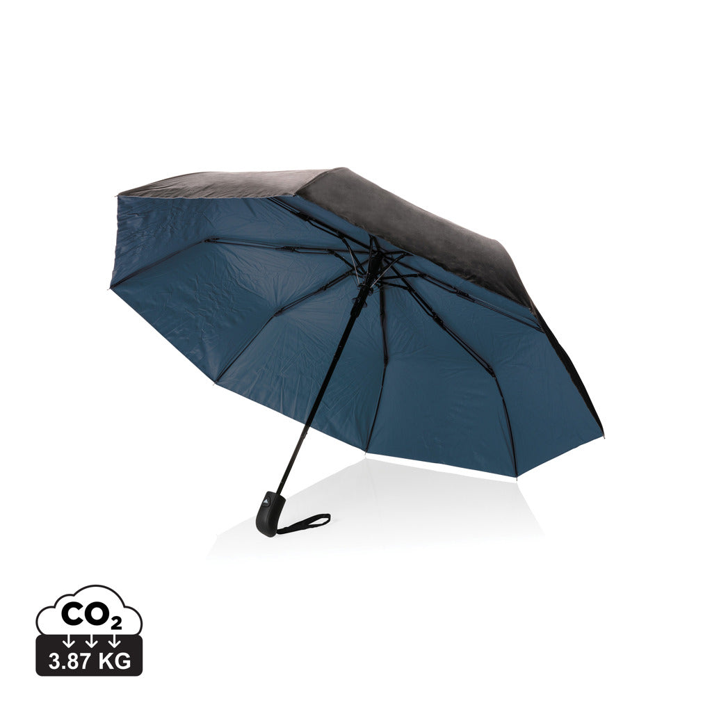 21" Impact AWARE™ RPET 190T Pongee Bi-Color Mini-Schirm – blau