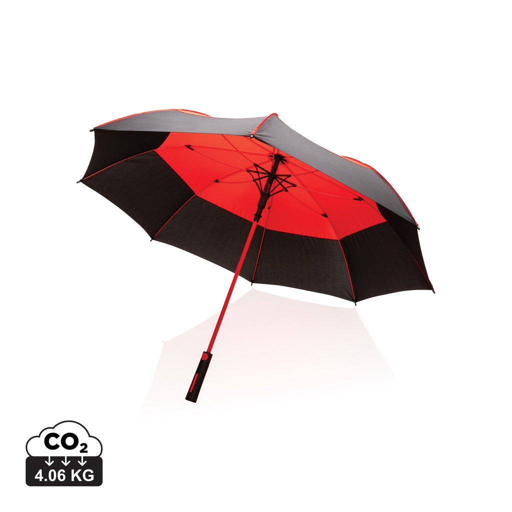 27" Impact AWARE™ RPET 190T Auto-Open Stormproof-Schirm – rot