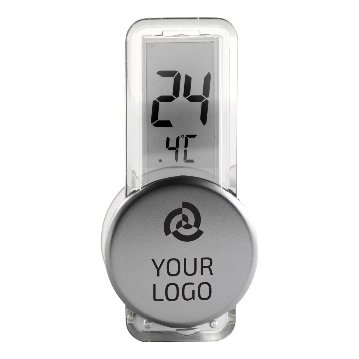 Thermometer Roxanne, Kunststoff, Saugnapf, Silber