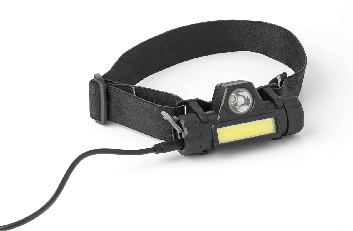Stirnlampe Mina, Kunststoff, LED + COB, USB C aufladbar