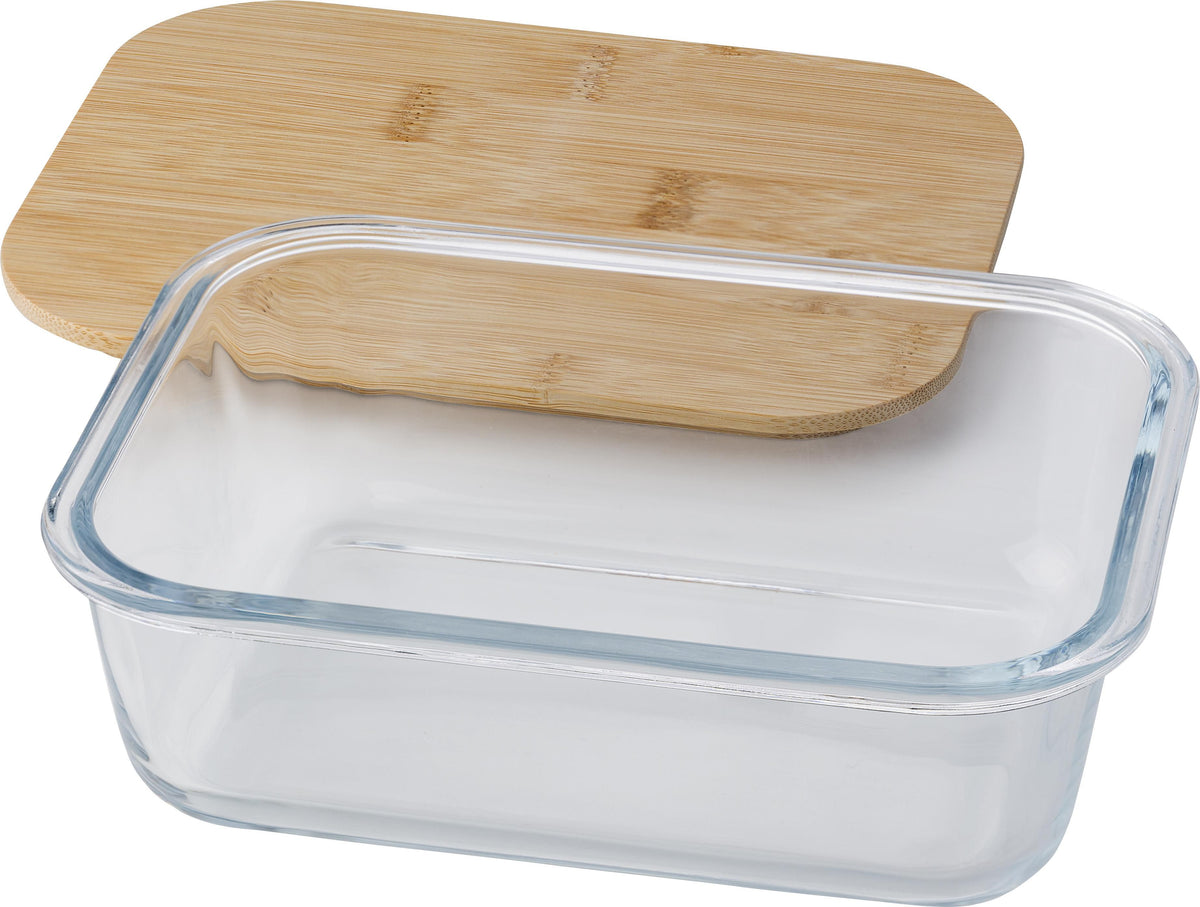 Lunchbox Nicole, Glas, Bambusdeckel, 900 ml