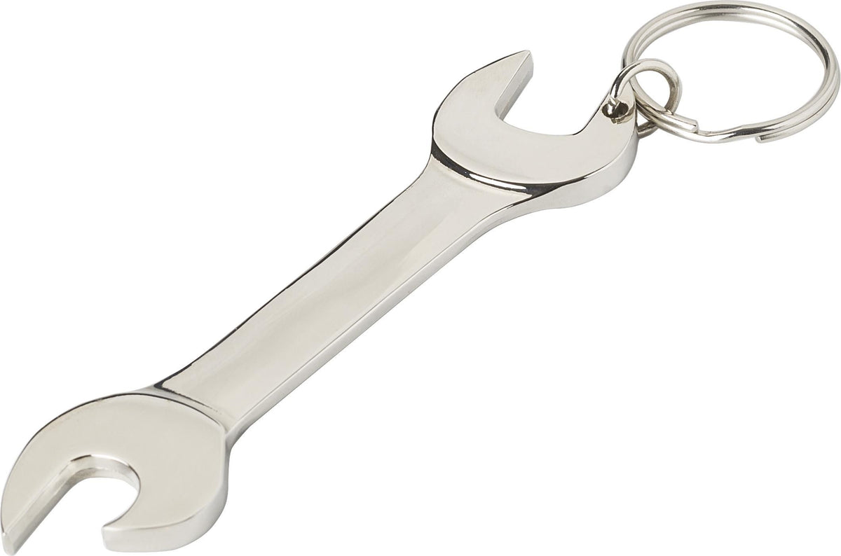 Schlüsselanhänger Gideon, Metall, Schraubenschlüsselform, Flaschenöffner