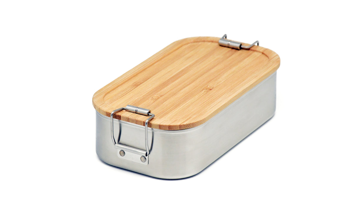 Edelstahl Lunchbox 700ml mit Bambusdeckel