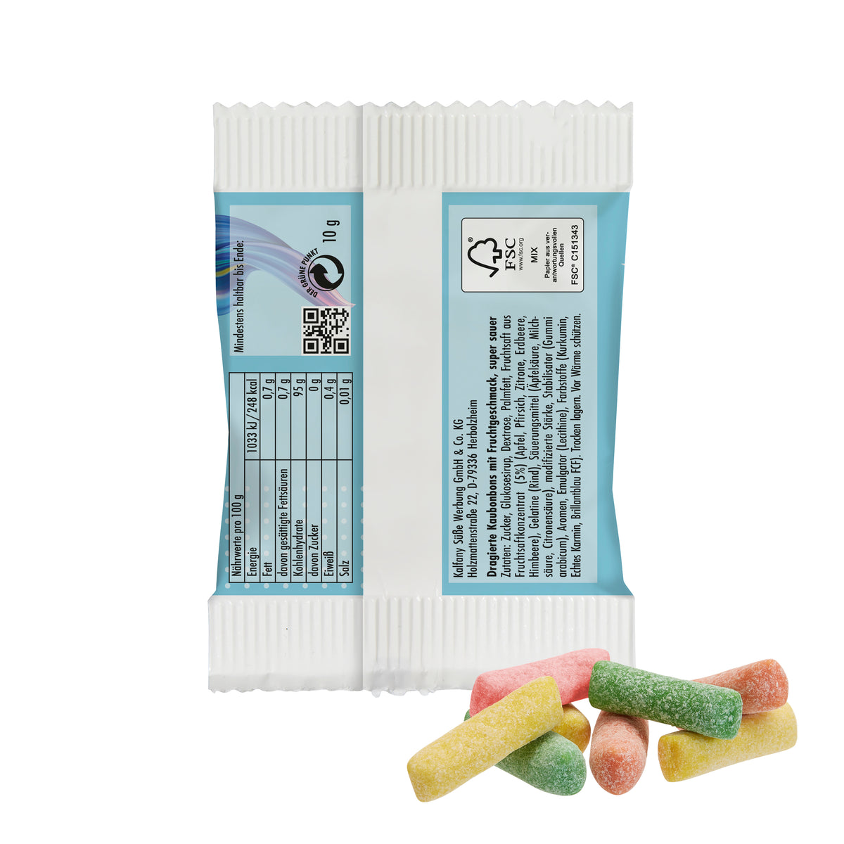 Mini Hitschies im Papiertütchen von hinten