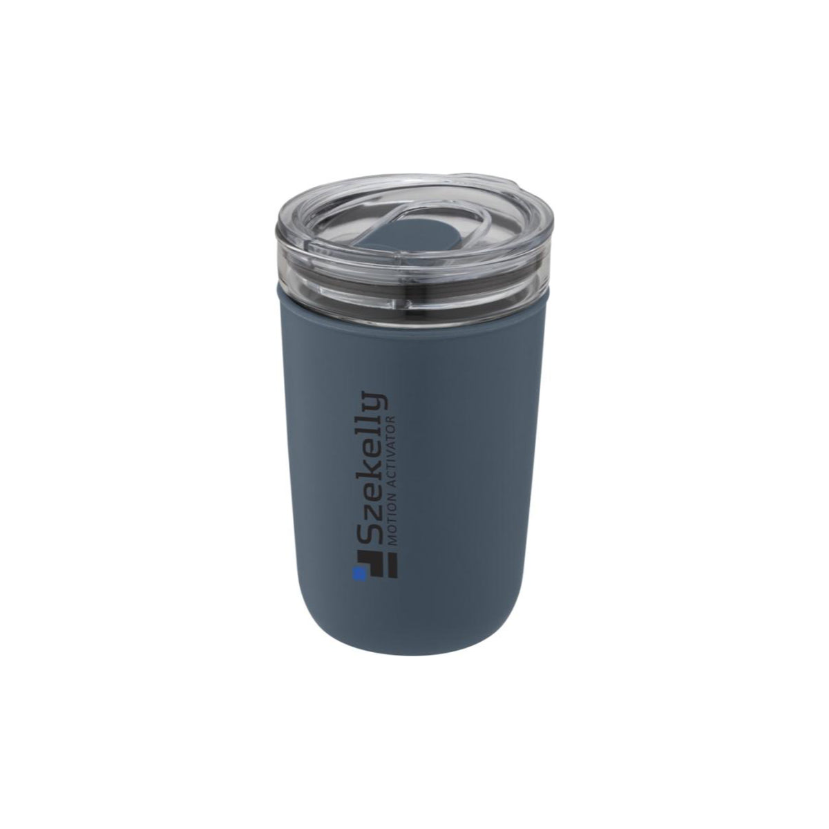 Gasbecher mit Außenwand und einem zweifarbigem Logodruck