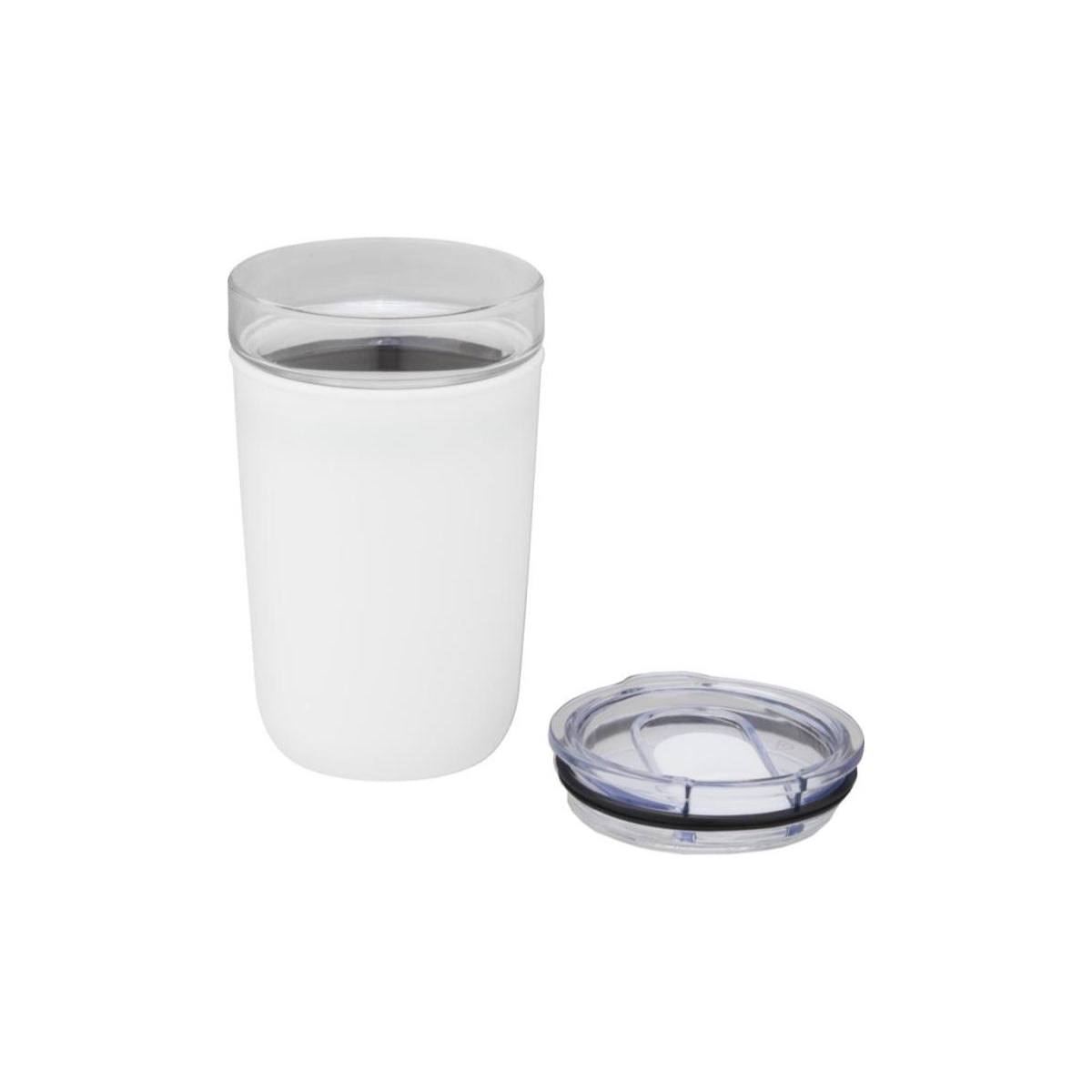 Gasbecher mit Außenwand und einem zweifarbigem Logodruck white
