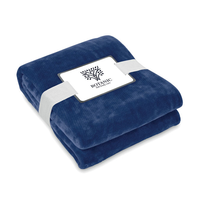 RPET-Flanell Fleece-Decke in blau