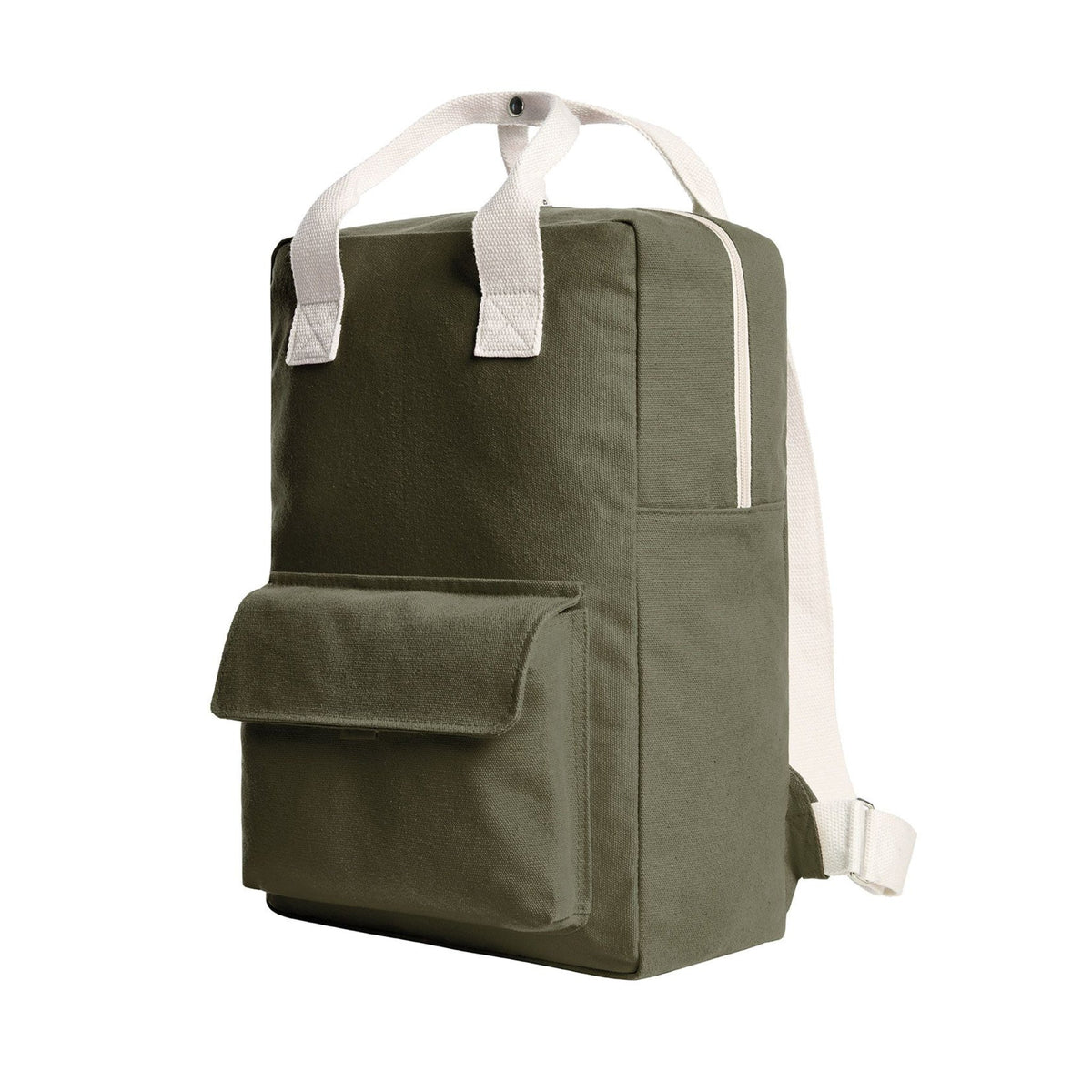 Grüner Rucksack mit Griff an der Seite