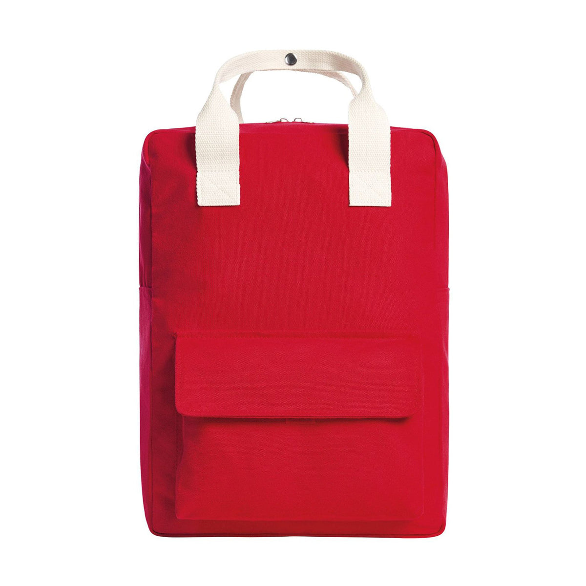 Roter Rucksack mit Griff