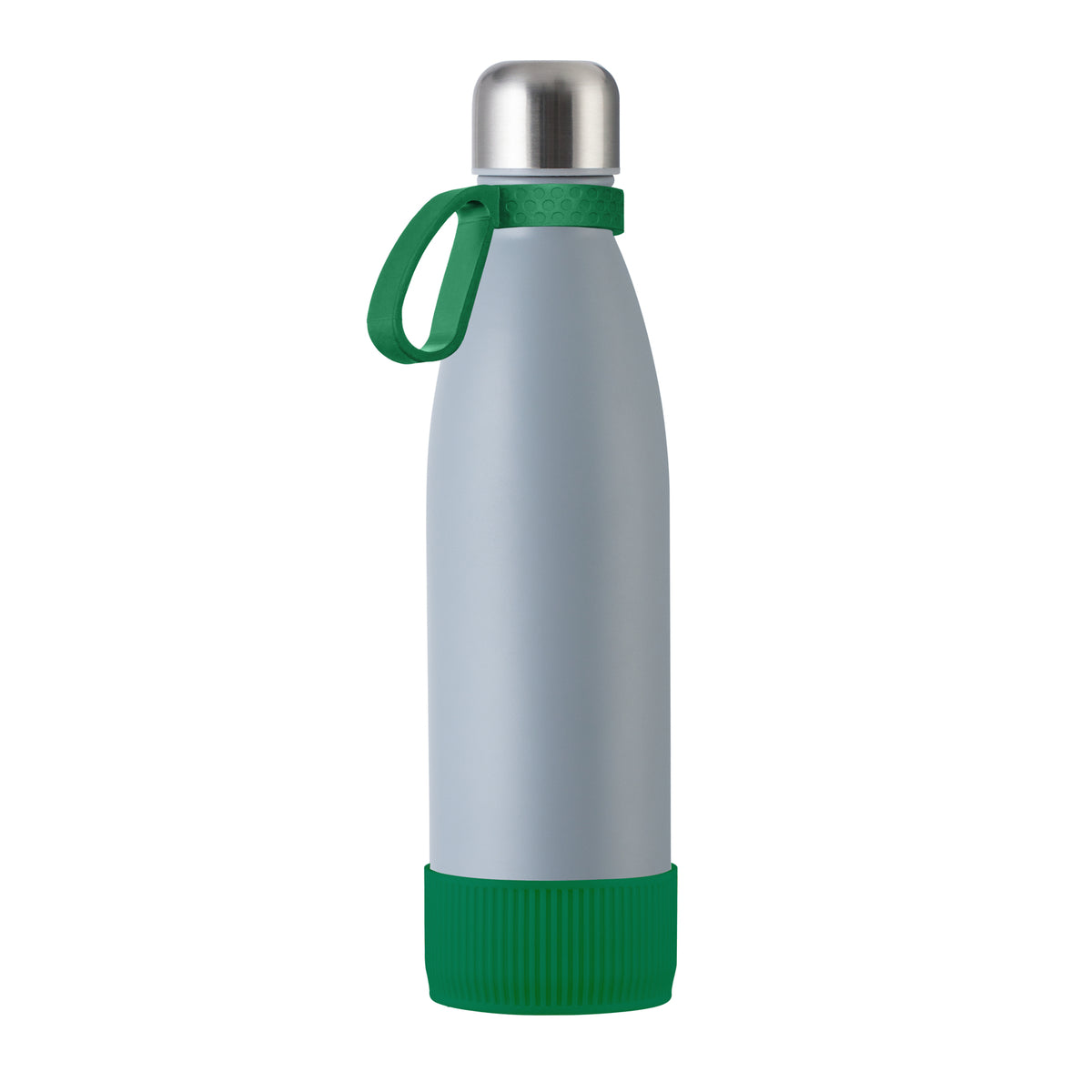 Flasche: grau, Ring: grün, Hülle: grün