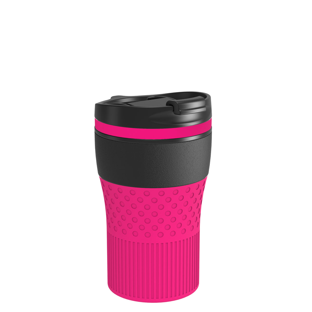 Becher: schwarz, Ring: magenta, Hülle: magenta