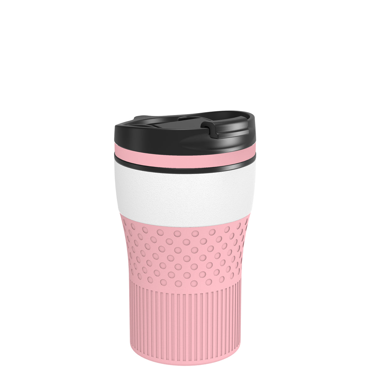 Becher: weiß, Ring: hellmagenta, Hülle: hellmagenta