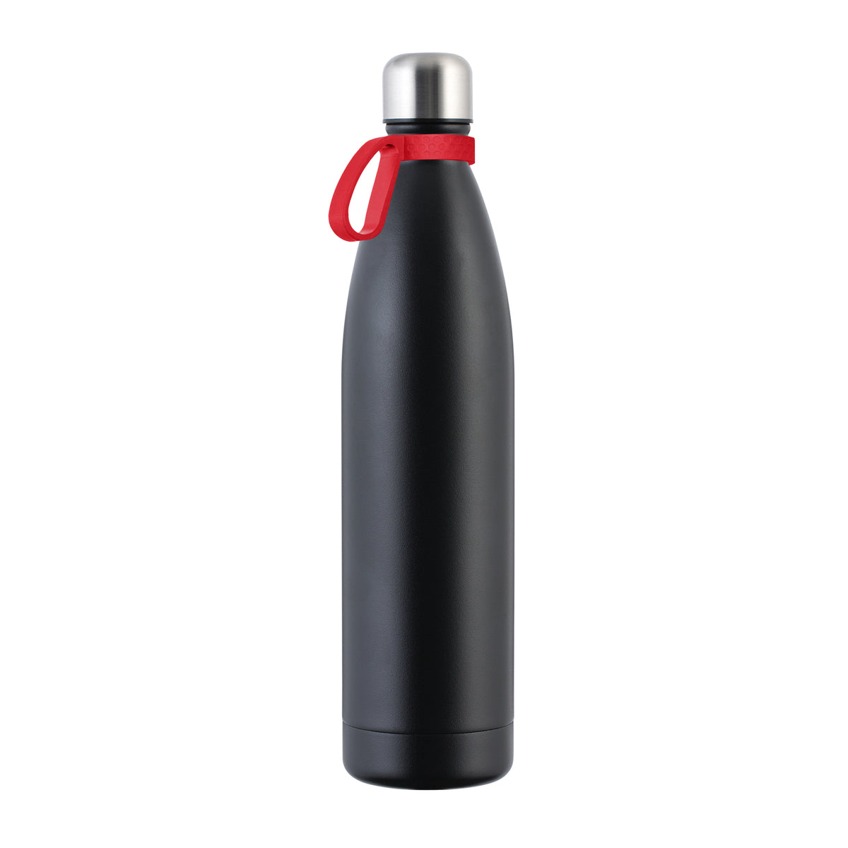 Flasche: schwarz, Ring: rot