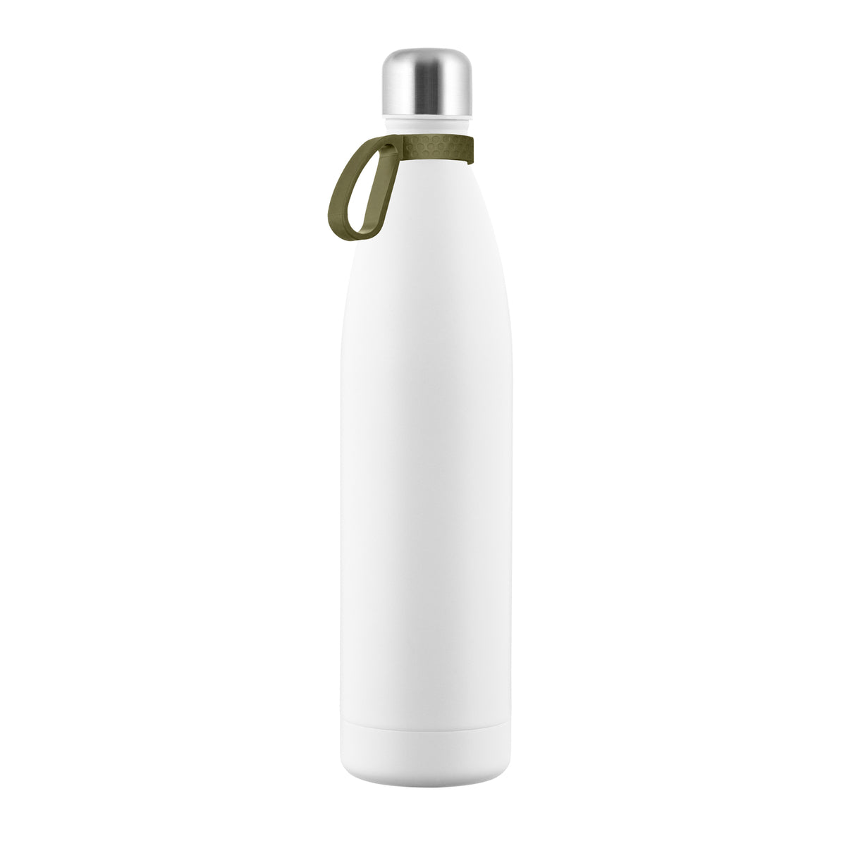 Flasche: weiß, Ring: olivgrün