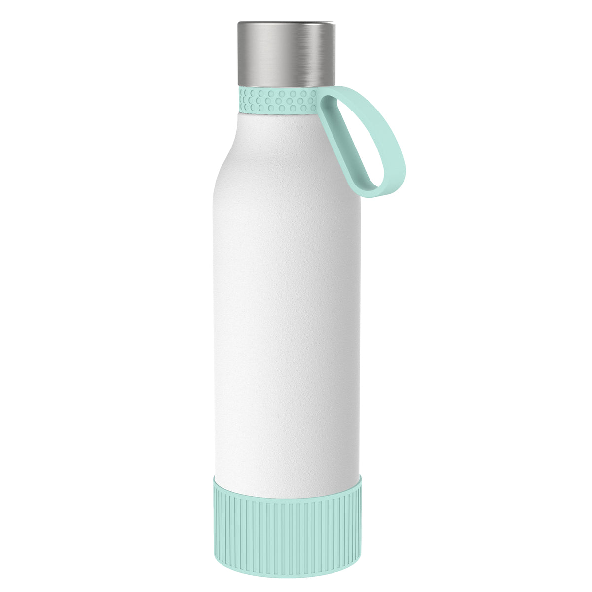 Flasche: weiß, Ring: mint, Hülle: mint
