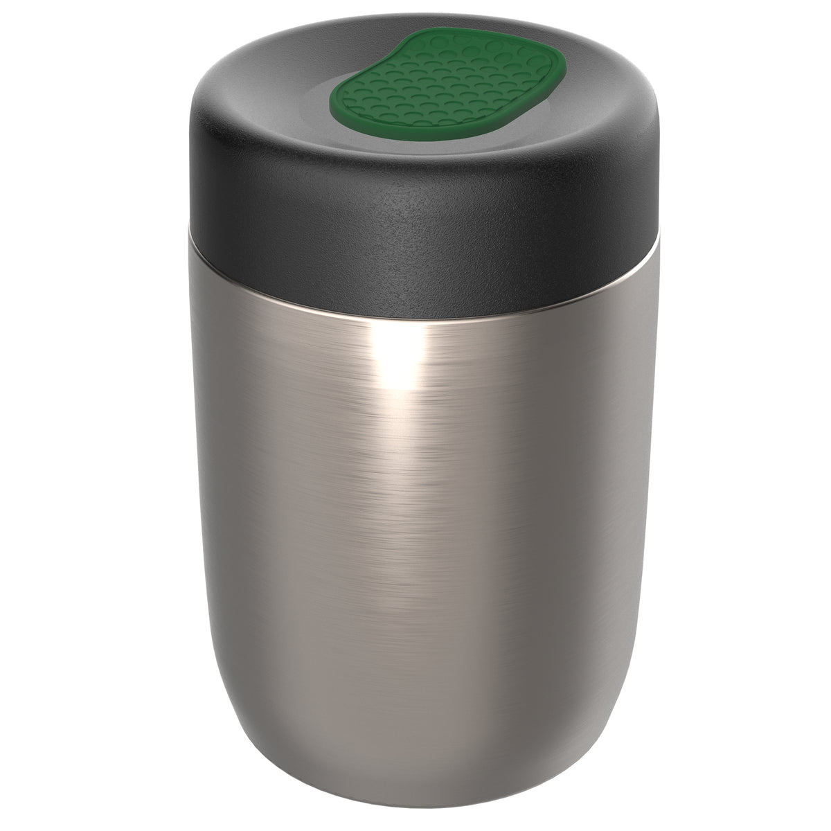 pot: silber, Deckel: grün